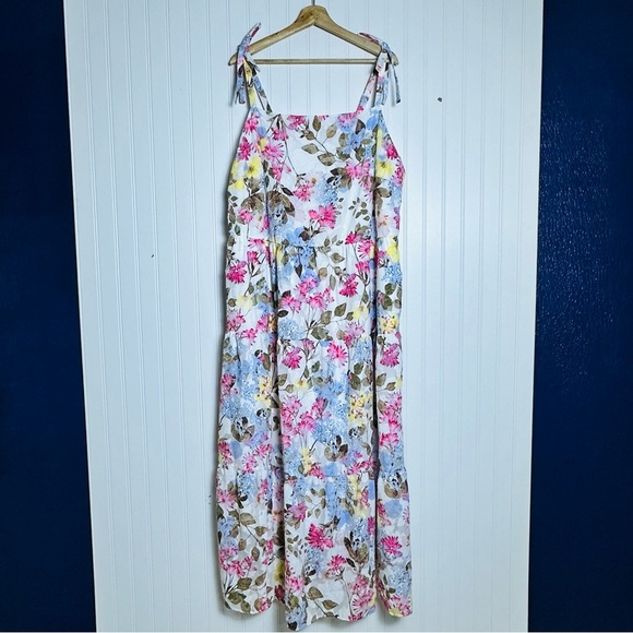 Lane Bryant Floral Maxi Dress with Tie Straps - Picture 1 of 11